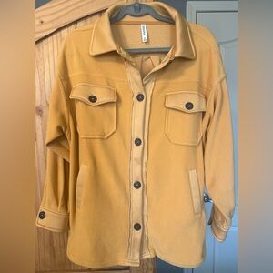 Zenana button cozy fleece shacket